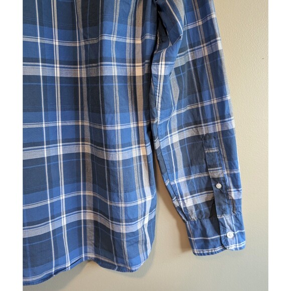 J.Crew Size Large Mens Shirt Untucked Slim Stretch Flex Washed Blue Button L - Picture 4 of 5